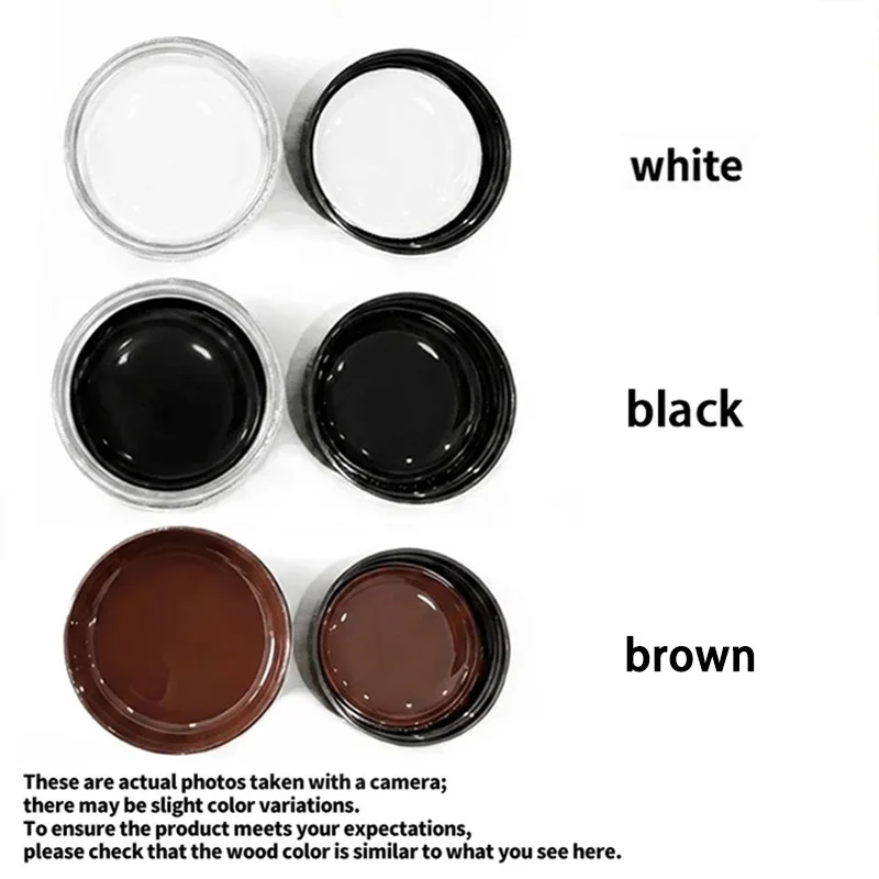 3-Farben-Holzreparaturpaste (Schwarz/Weiß/Braun), repariert Kratzer, Risse, Verblassungen an Türen, Schränken, Böden, Büromöbeln – Detail 9