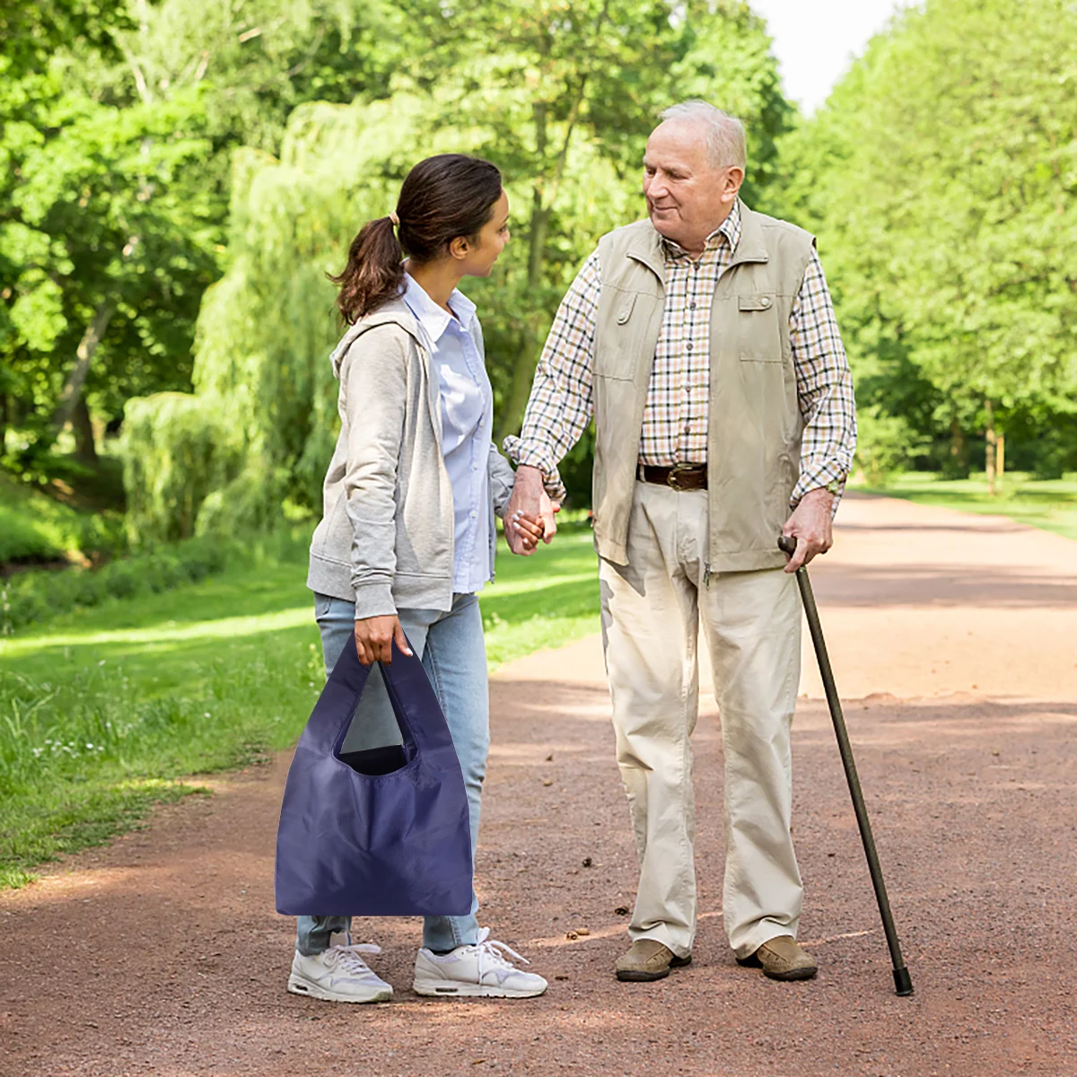 

Reusable Large Capacity Zippered Bag Foldable Shopping Bags Grocery Oxford Cloth Storage Tote