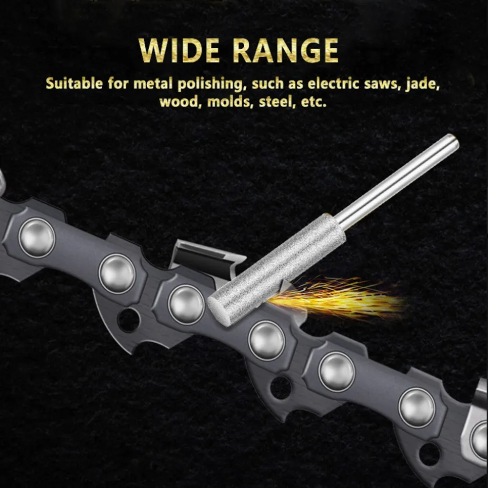 2PC Diamentowa ostrzałka do pił łańcuchowych Pilnik łańcuchowy 4,0 mm 4,8 mm 5,5 mm Polerowanie metalu Trzpień 3 mm Głowica do ostrzenia pił elektrycznych Narzędzie ścierne