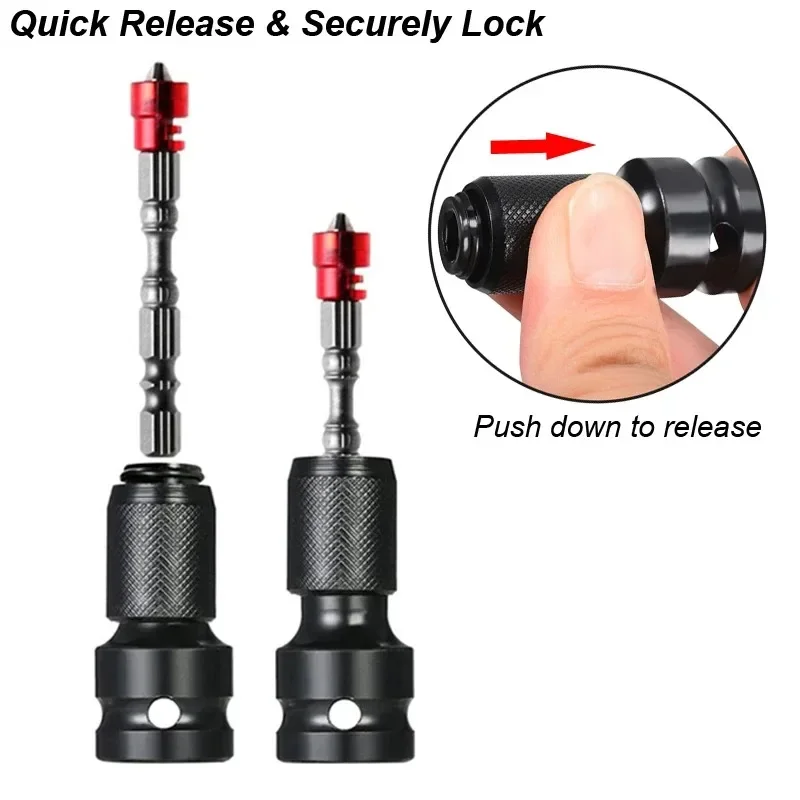 Electric Wrench 1/2 Square Drive To 1/4 Hex Socket Female Adapter Spanner Chuck Converter Impact Air Extension Pneumatic Tool view 3