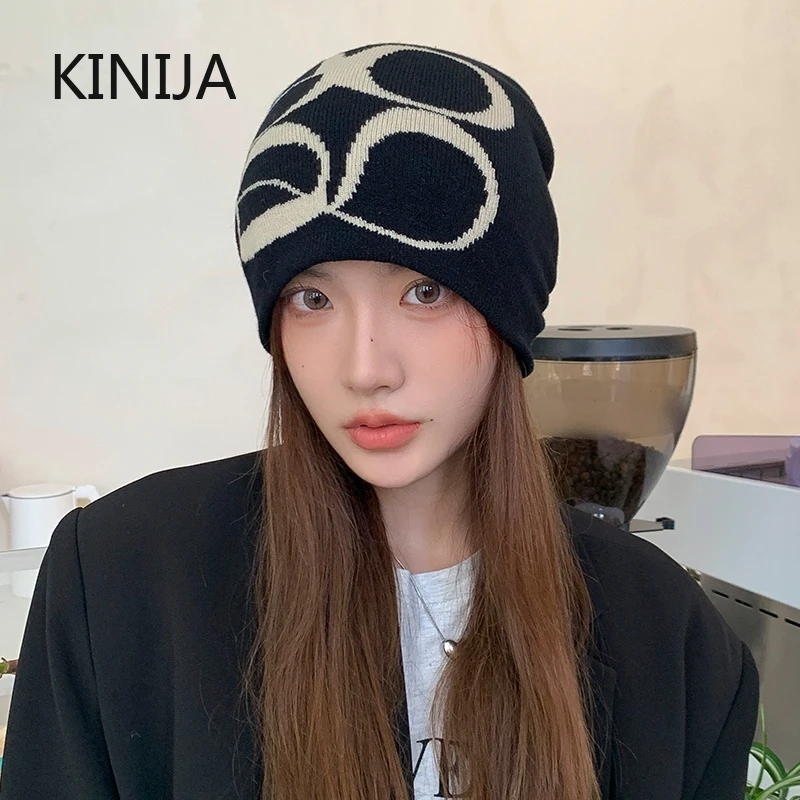 

New Knitting Skullies & Beanies Hat Men Women Quality Cap Y2k Warm Fashion Hundred Take Cold Cap Hip-hop Street Cap Korean