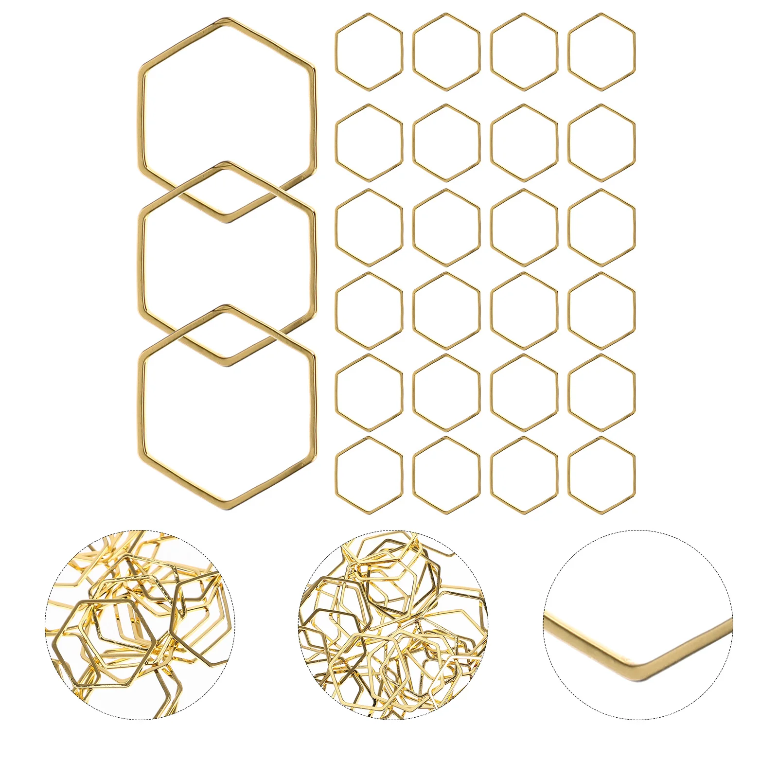 

50 Pcs Earring Hexagonal Pendant Charms for Earrings Jewelry Making Copper Jewellery