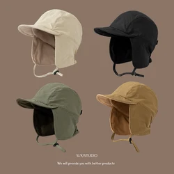 American New Pilot Hat Men's Winter Velvet Warm Ski Hat Personalized Cycling Ear Protection Lei Feng Bomber Hat Women's Tide