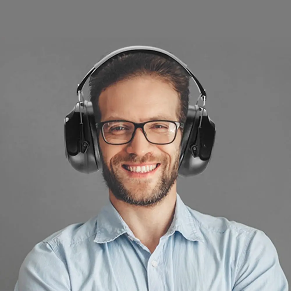 SNR-34dB Adjustable Head Earmuffs Foldable Noise Reduction Ear Defenders Soundproof Hearing Protection Anti-Noise Earmuffs