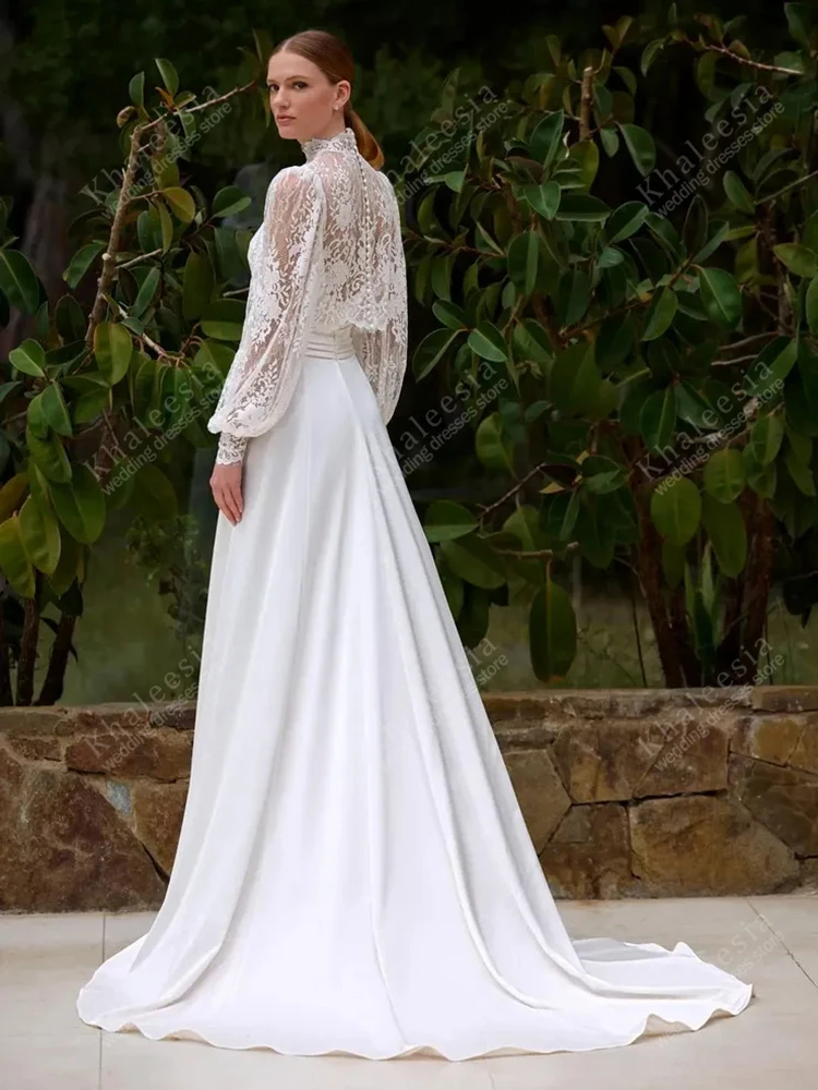 Gorgeous Wedding Dresses Graceful Bridal Gowns Detachable Lace Jacket Satin Robes Charming Vestidos De Novia Customized 2025