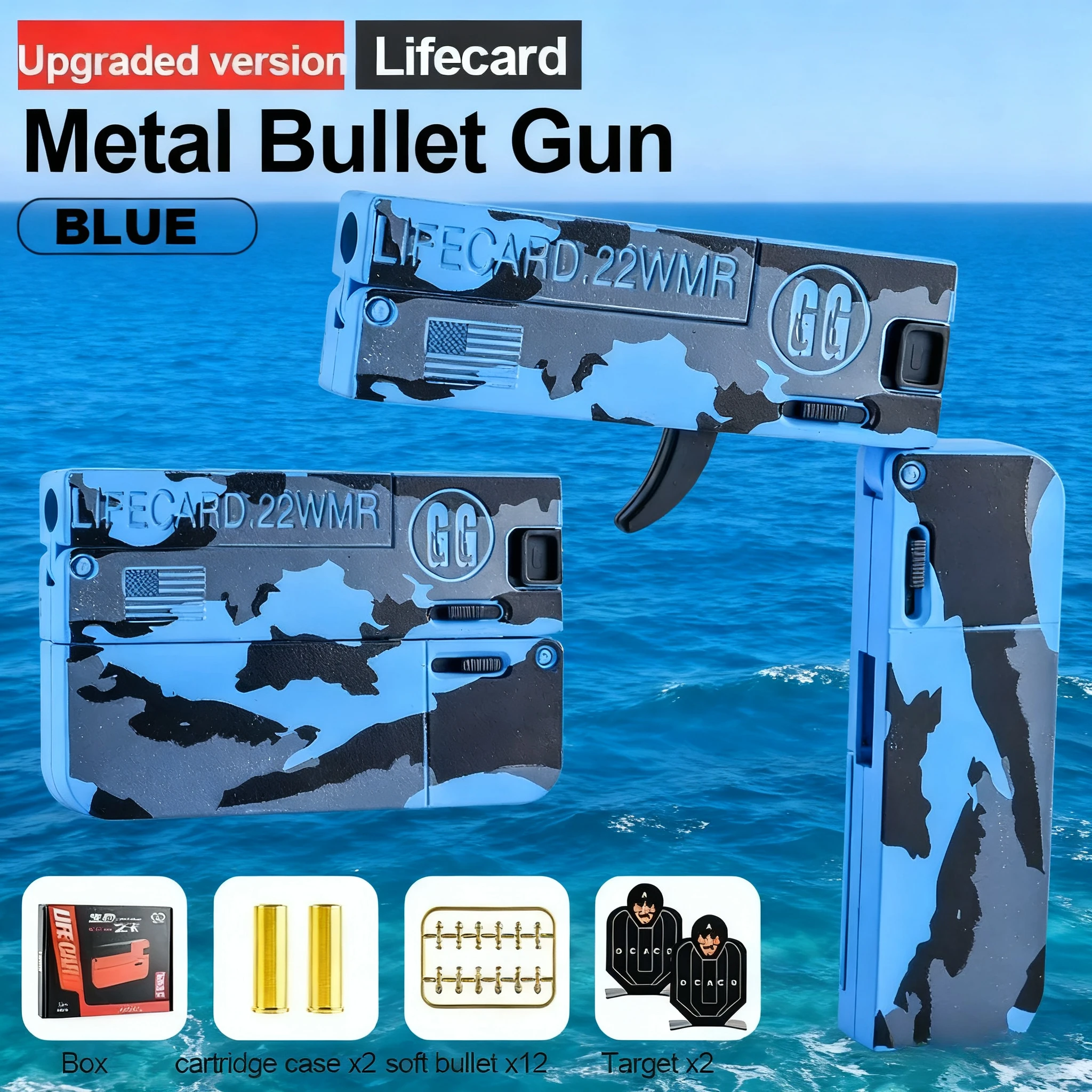 2,0 обновленный складной пистолет из сплава Lifecard, игрушка, мягкая пуля, бластер, модель стрельбы, пистолет для взрослых, детей, мальчиков, подарки на день рождения