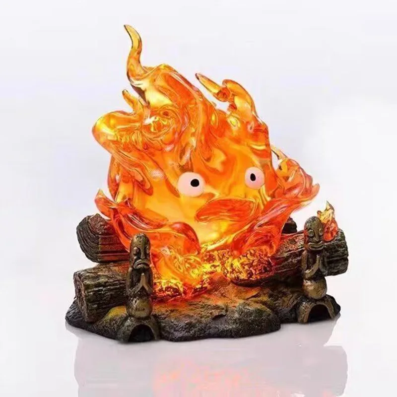 12cm Anime Calcifer Figure Pvc Luminous Model Action Figure Breathing Lamp GK Model Toys Collection Home Decoration Gifts