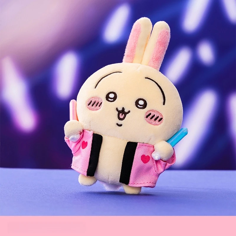 Chiikawa Usagi Kawaii Anime Cartoon Chasing Stars Round Fan Glow Stick Pendant  Official Genuine Surrounding Sweet Compact
