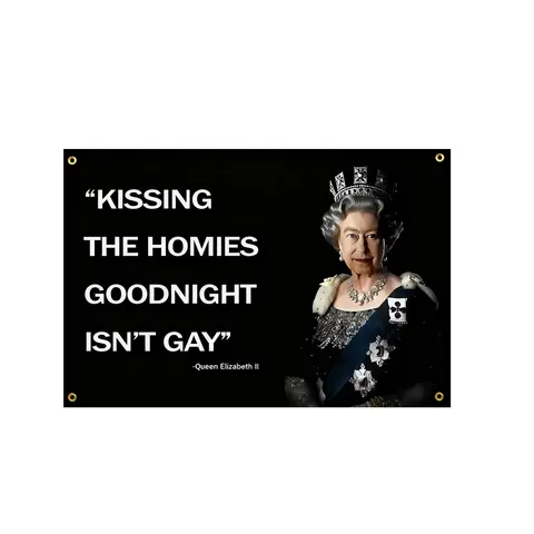 Kissing Homies Goodnight Flag Funny Tapestry 2x3ft 3x5FT WithFour Grommets For College Dorm Room Guys Man Cave Wall Banner