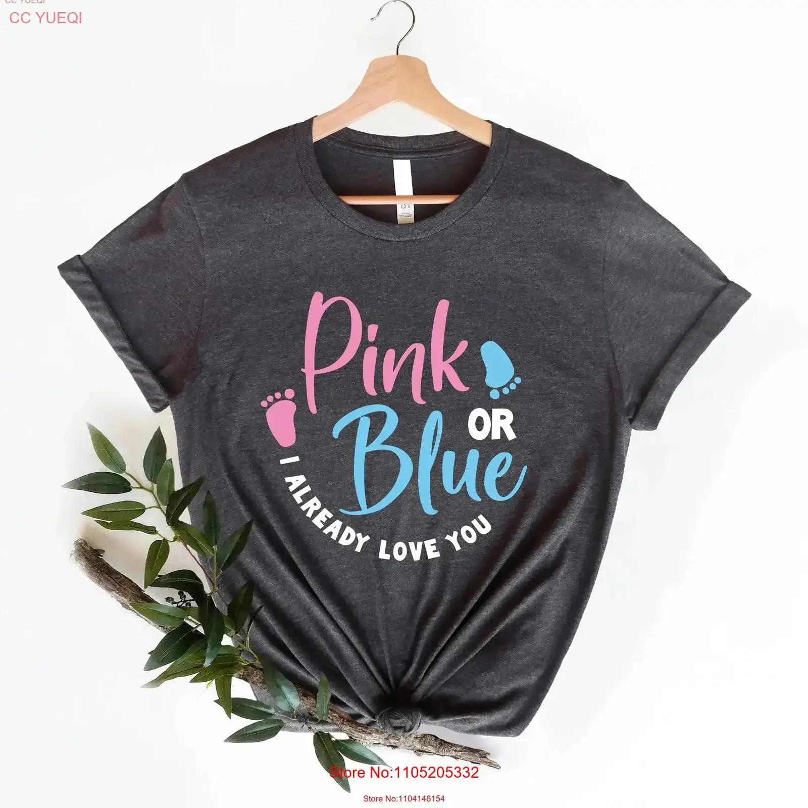 Pink or Blue I Already Love You Gender Reveal T Shirt Party vintage Washed Casual Stretched graphic Comfortable Slightly