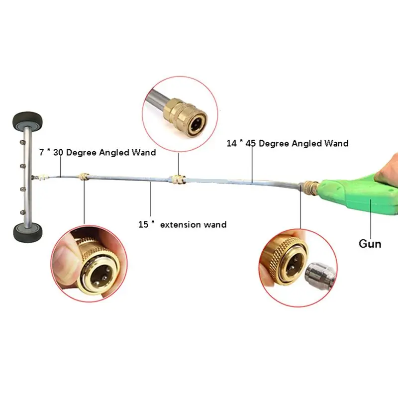 A64P-High Pressure Washer Car Wash Chassis Washer Water Broom With 45 Degree Angle Bar Under Carriage Cleaner Water Broom
