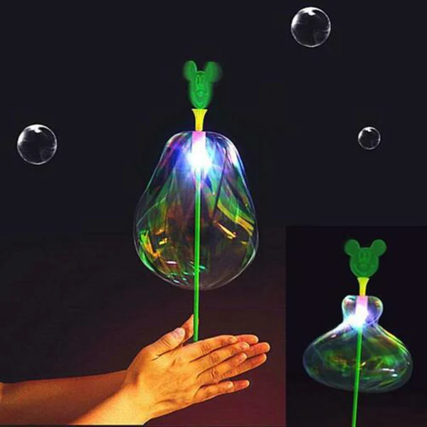 Varietà magica lampeggiante Bubble Wand Light-up Spin Arcobaleno Bubble Ball Toy per bambini