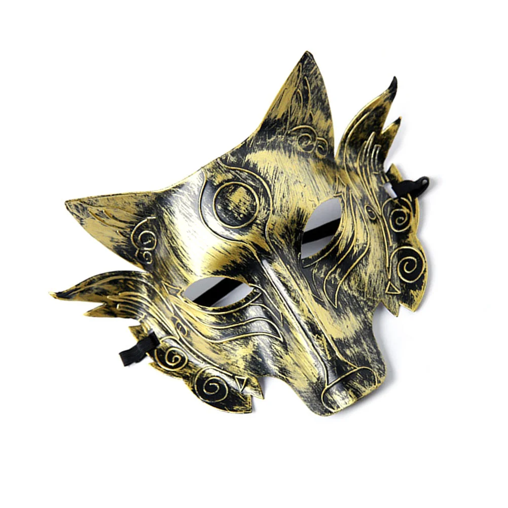 4 Pcs Halloween Costumes Wolf Mask Cosplay Simulation Clothing Golden Animal Man