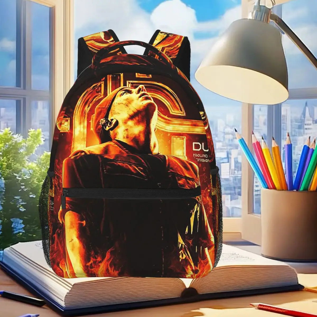Rapper Duki Double Sided Print Backpack Student Boys Girls BookBag Kids School Bag Computer Shoulder Bags for Men Women