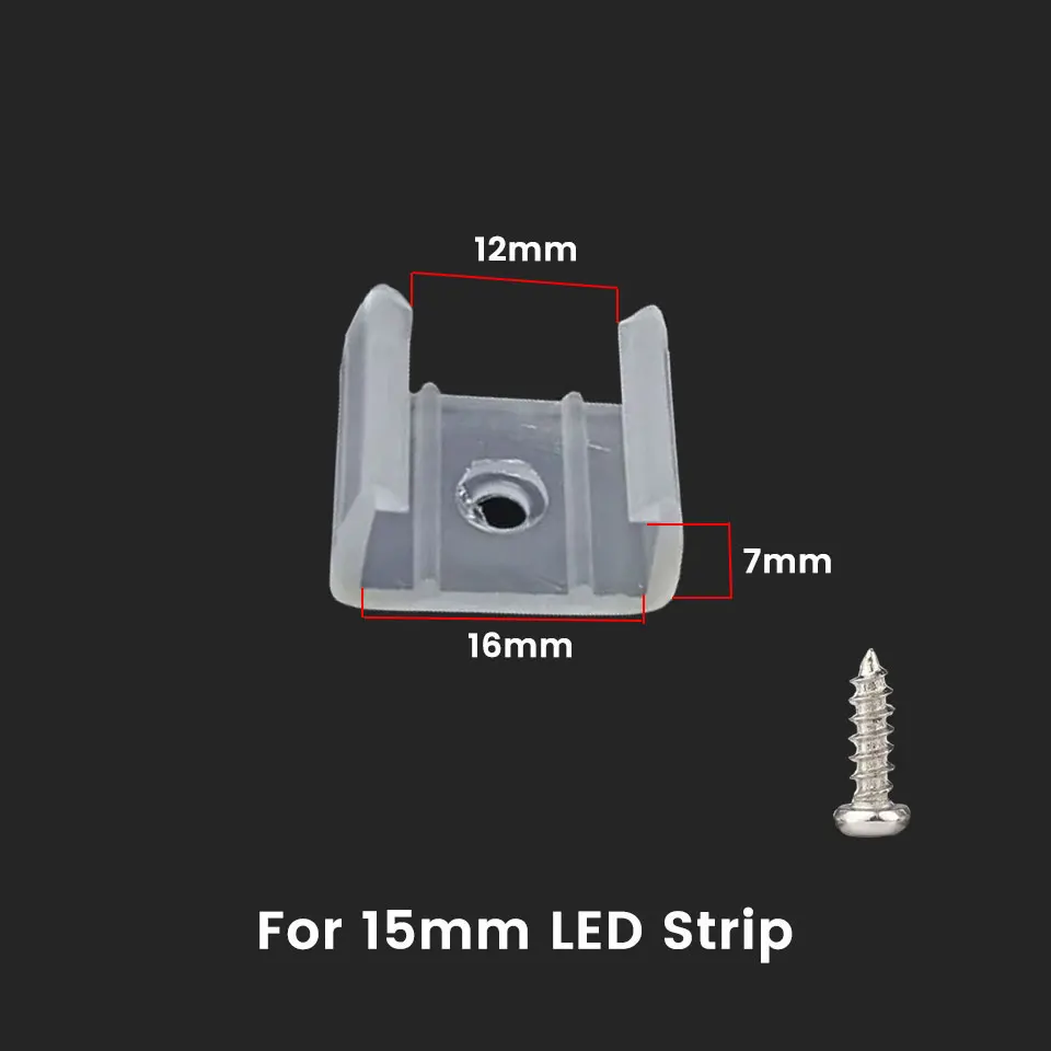 Conector de Clips de fijación para tira de LED, 6mm, 8mm, 12mm y 15mm, con tornillos para fijar 2835 COB de neón/accesorios de hebilla de plástico