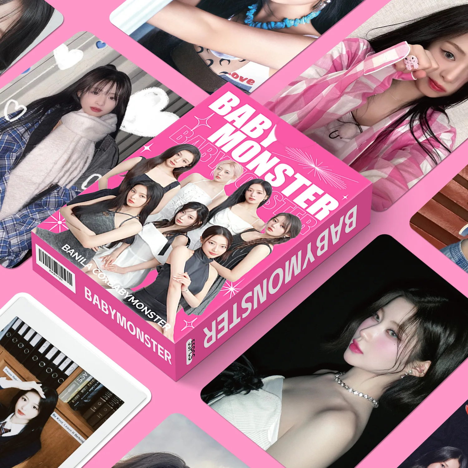 55 Pçs/set BABYMONSTER Ídolo Novo Álbum Série HD Printd Photocards CHIQUITA PHARITA RUKA AHYEON ASA RORA HARAM Lomo Cartão Fãs Presente