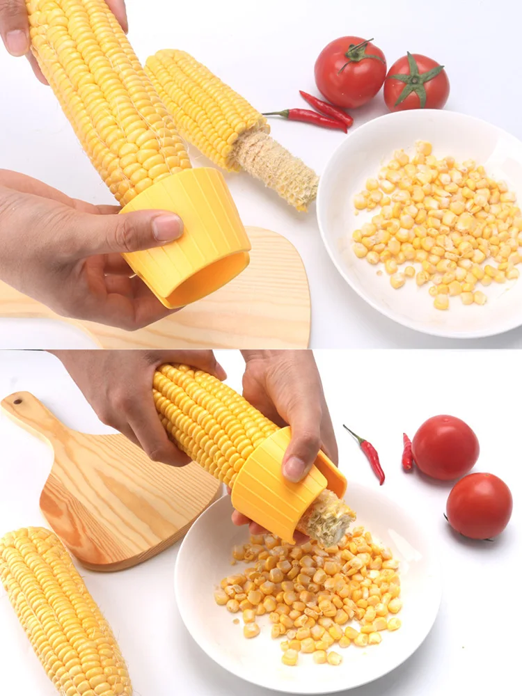 Kitchen Gadget Fast Corn Cob Separator Portable Corn Peeler Fruit Vegetable Tool Stainless Steel Corn Cob Stripper Remove Cutter