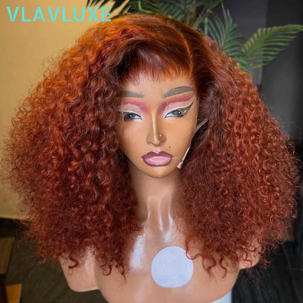 

Jerry Curly Orange Ginger 400 Density 13x6 HD Lace Frontal Wig Human Hair Colored Wigs 13x4 Lace Front Ginger Orange Curly Wigs