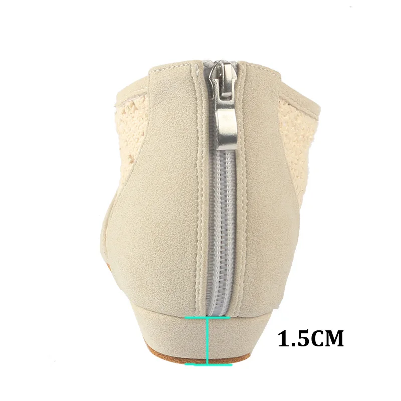 Wedopus Customized Dance Ankle Boots Shoes Black Suede Sole Boots Line Dance Shoes 1.5CM Heel