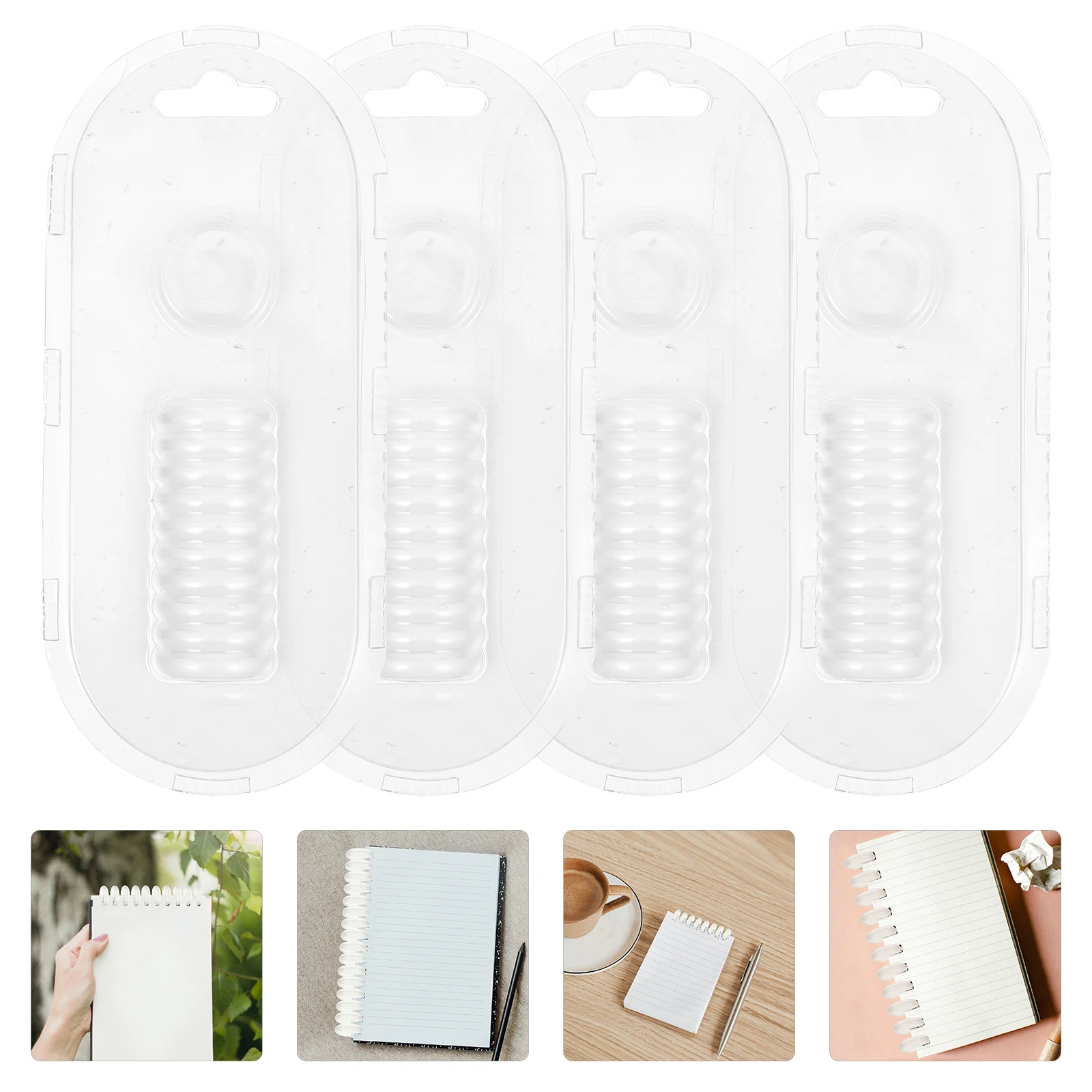 44 Pcs Loose Leaf Binding Ring Disc Buckle Scrapbook Planner Rings White Abs Clear Discbound