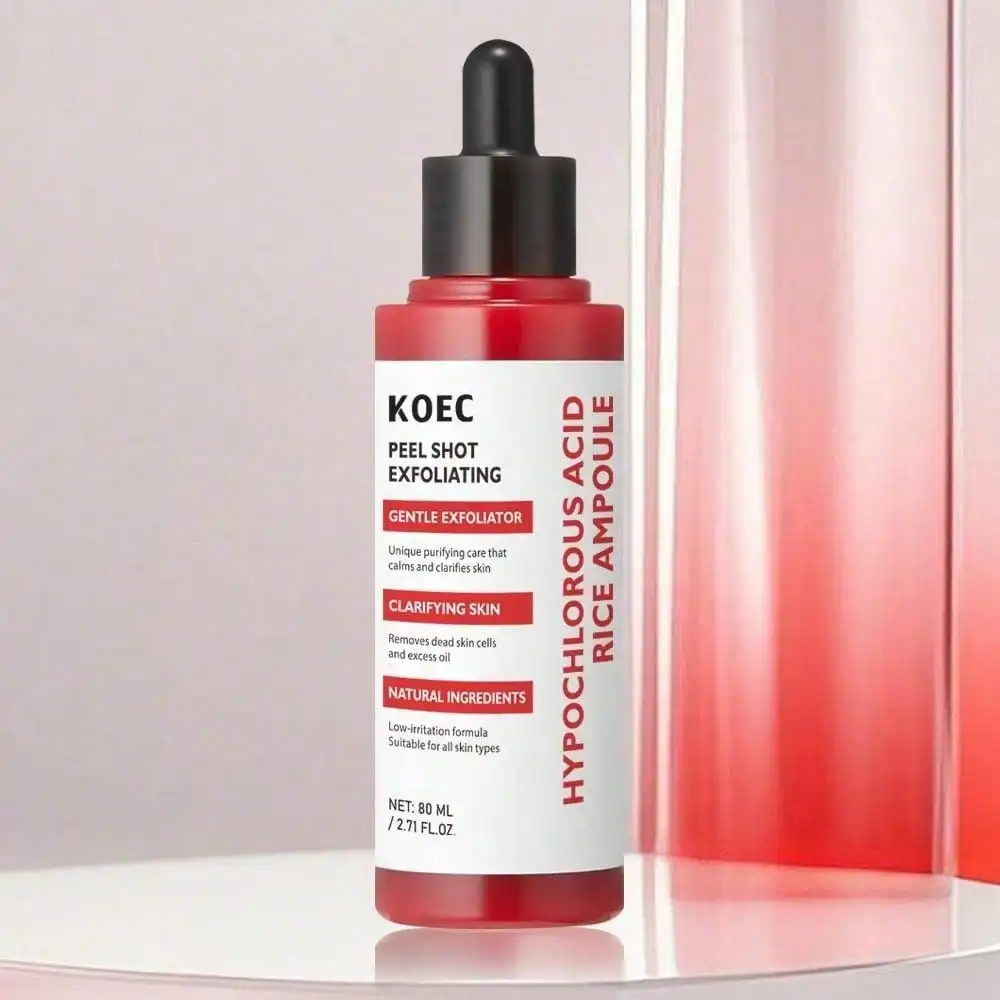 Hypochlorous Acid Gentle Exfoliating Serum Daily Deep Purifying Facial Essence Eliminate Dead Skin And Blackheads Stabilize Skin Oil Rice Extract Panthenol Replenish Water Refine Coarse Skin 2.7Fl.Oz For All Skin Types