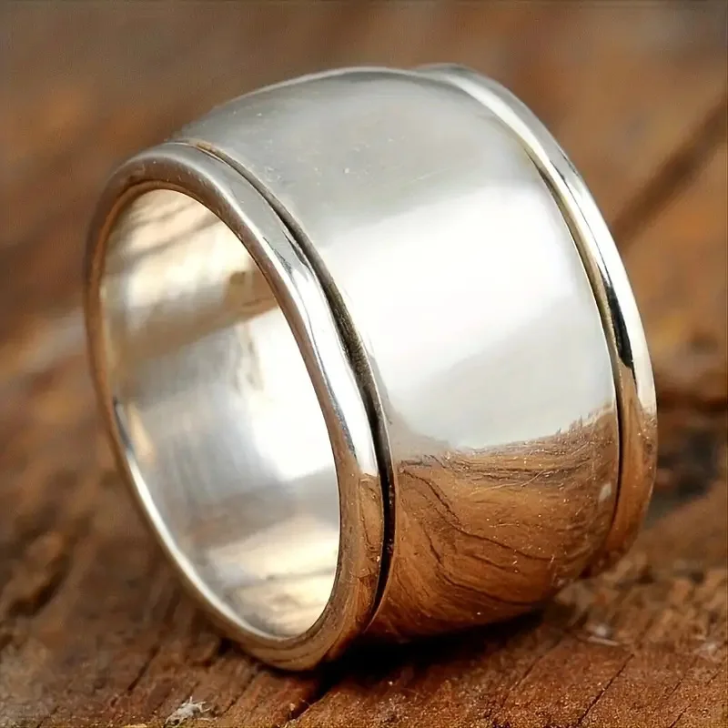 European American Fashion Minimalist Geometric Wide Index Finger Ring for Couples Hot Selling Unisex Jewelry Accessories Gifts