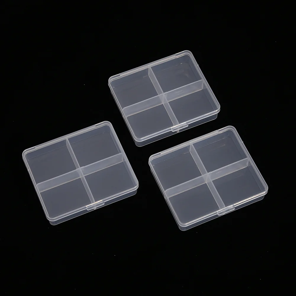 200pcs Mini Plastic Rectangular Box Translucent Packing Box Earrings Storage Case Dustproof Durable Jewelry Storage Case