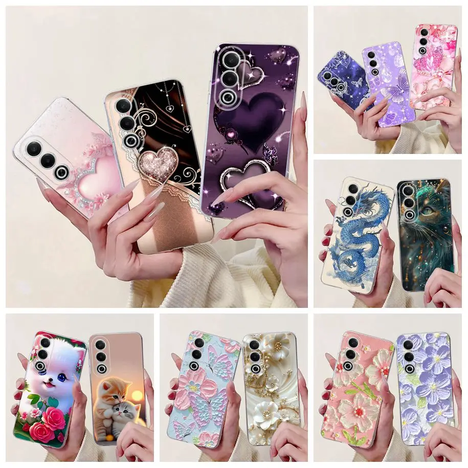 For OPPO K12x A80 Case 2024 New Fashion Love Heart Soft Silicone Back Cover For OPPO A3 Pro 5G CPH2639 A 80 K 12x CPH2667 Bumper