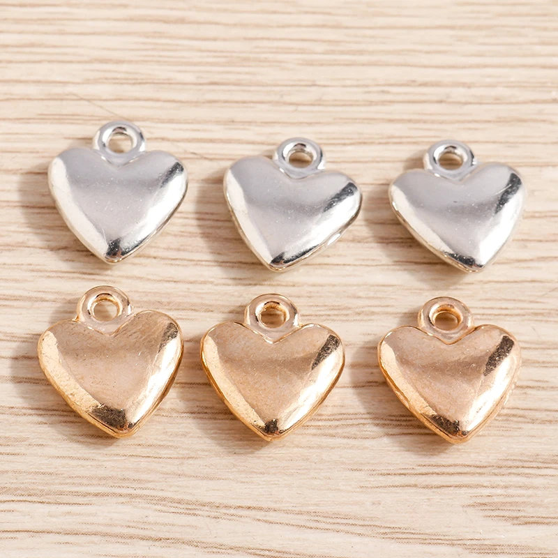 10 Stück niedliche, gemischte Herzanhänger aus Legierung zum Basteln von Halsketten, Ohrringen, Armbändern, DIY-Handarbeiten und Schmuckzubehör – Detail 20