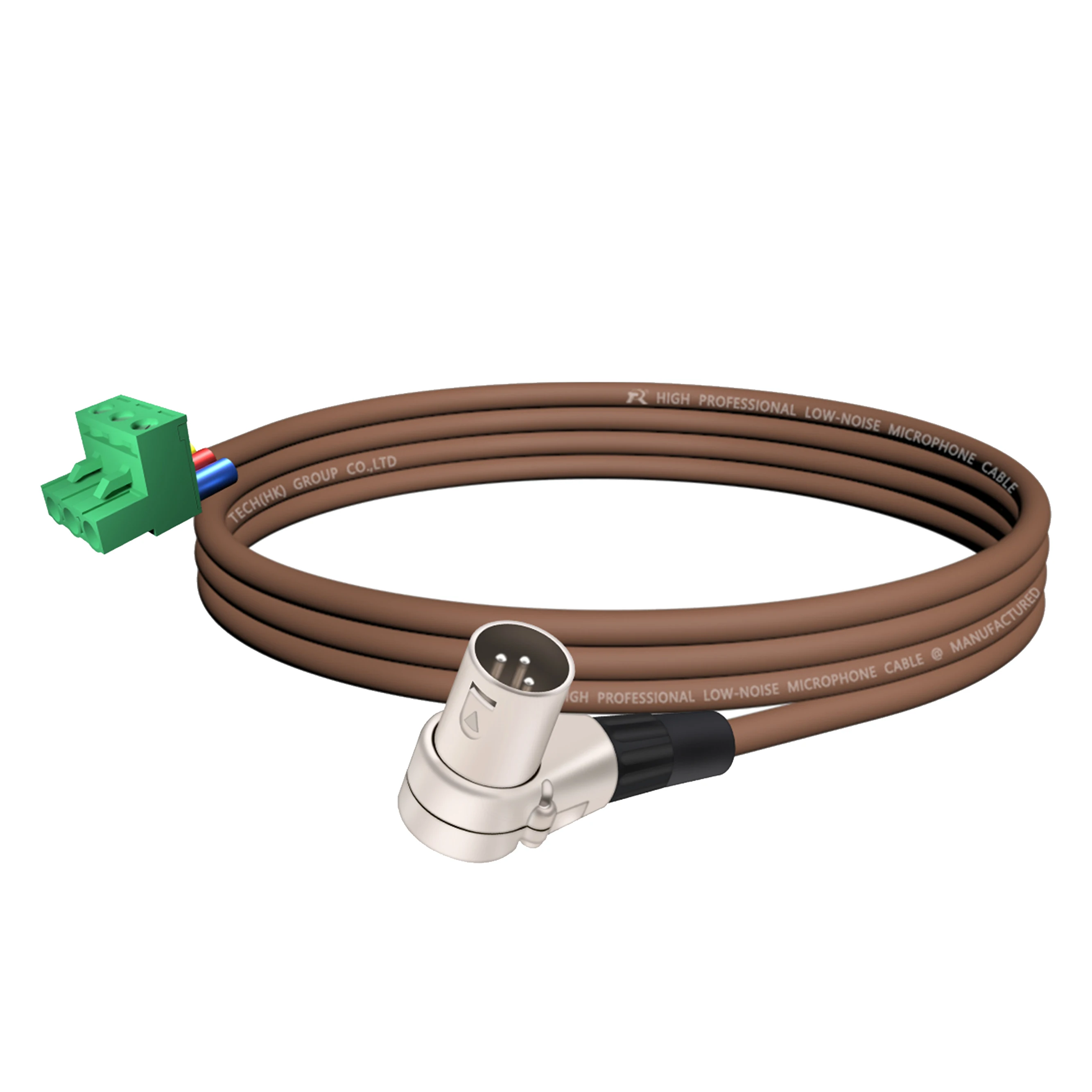 PHX3M/2EDG 5.08 3-polige Steckbare Schraubklemme ​ Rechtwinkliges Weißes Metall-3-P-XLR-M/F-Kabel, Audiokabel, Mehrfarbige Ummantelung – Detail 3