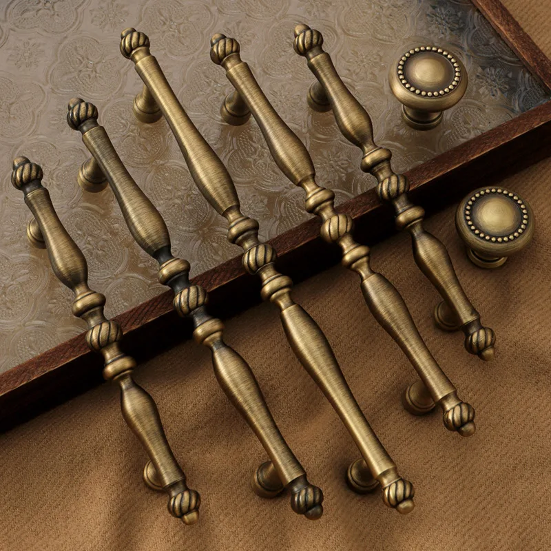 

Antique Brass Kitchen Cabinet Handles Bronze Handles for Wardrobe and Drawer Shoe Cabinets Pulls Nordic Furniture Handles