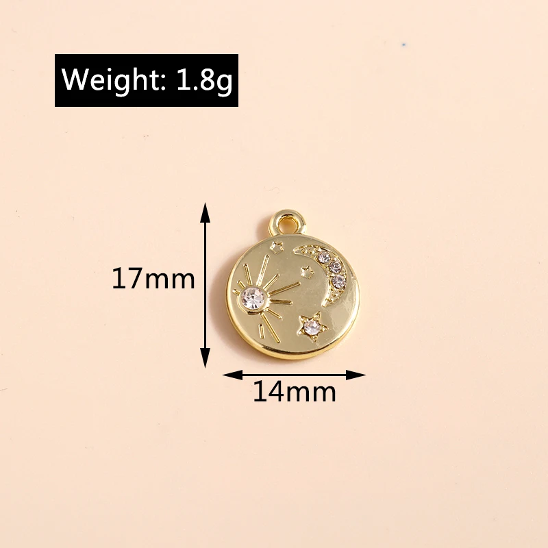 Leslie 5 stücke exquisite Perle Kristall Sonne Mond Sterne bezaubert Rakete Astronauten Anhänger für DIY Schmuck Herstellung Zubehör – Detail 11