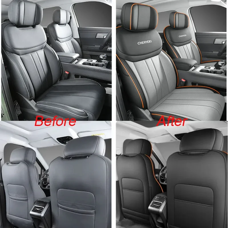 PU Couro Car Full Seat Cover, Anti-sujo Car Seat Mat, protetor respirável, Auto Acessório, Fit para Chery JAECOO J7, 2023 Presente