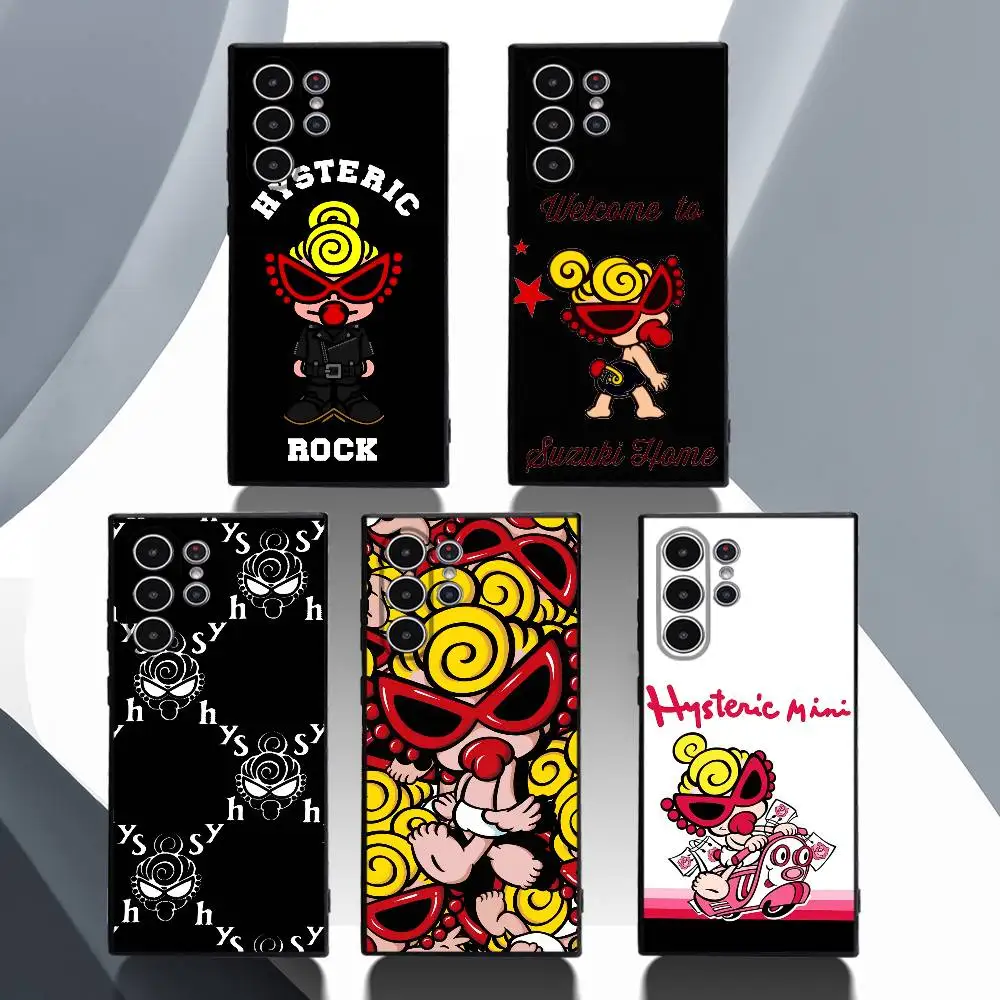 

Luxury Rock H-Hysteric M-Mini Phone Case For Samsung Galaxy S25 S24 S22 S23 Ultra S21 S20 Plus 5G Protective Silicone Funda