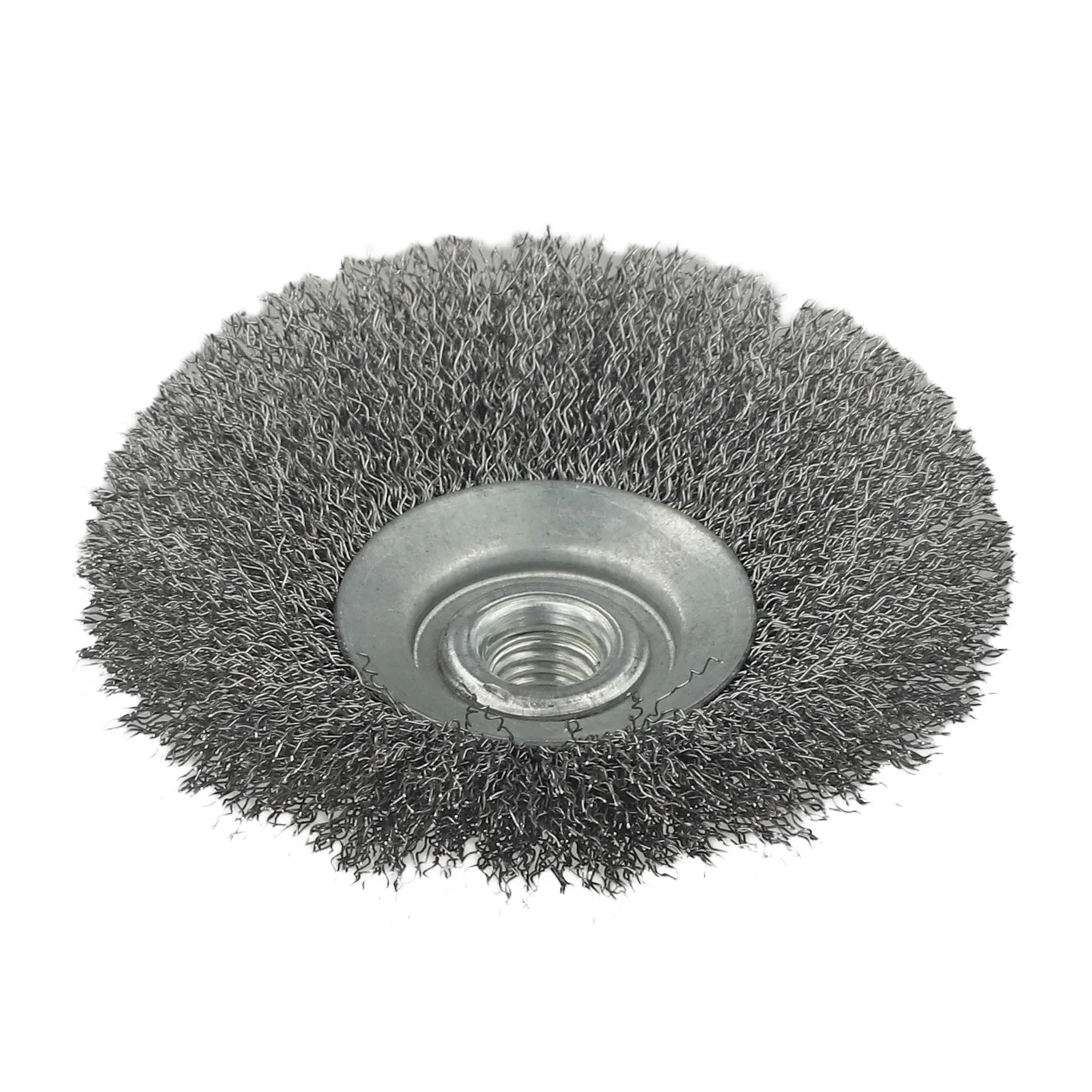 1pc 100mm Wire Brush Bevel Wheel For M14 Angle Grinder Metal Rust Removal Stainless Steel Wire Brush Cleaing Polishing Tools Acc