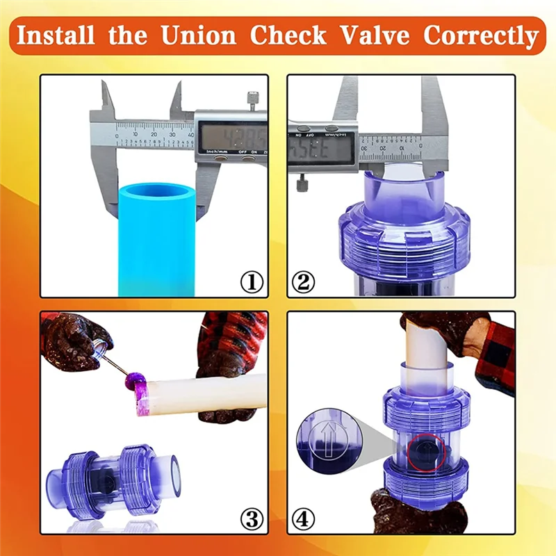 AA63 Valvola di ritegno CALDA Valvola di ritegno in PVC Valvola di ritegno True Union da 3/4 pollici Valvola di ritegno UPVC blu trasparente Valvola di ritegno per tubazioni One-