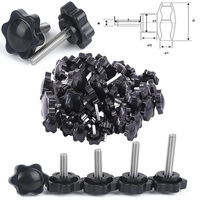 5/10Pcs Plastic Head Thread Star Shape Knurled Thumb Tighten Screw Clamping Grip Knob Screw Wood Plum Bolt  M5,M6,M8