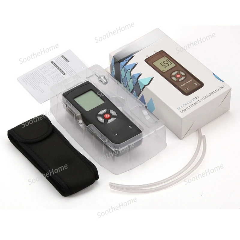 Digital Differential Pressure Gauge, Handheld U-Tube Manometer, Pressure Tester Tire Pressure Gauge Hvac Tools Manometer