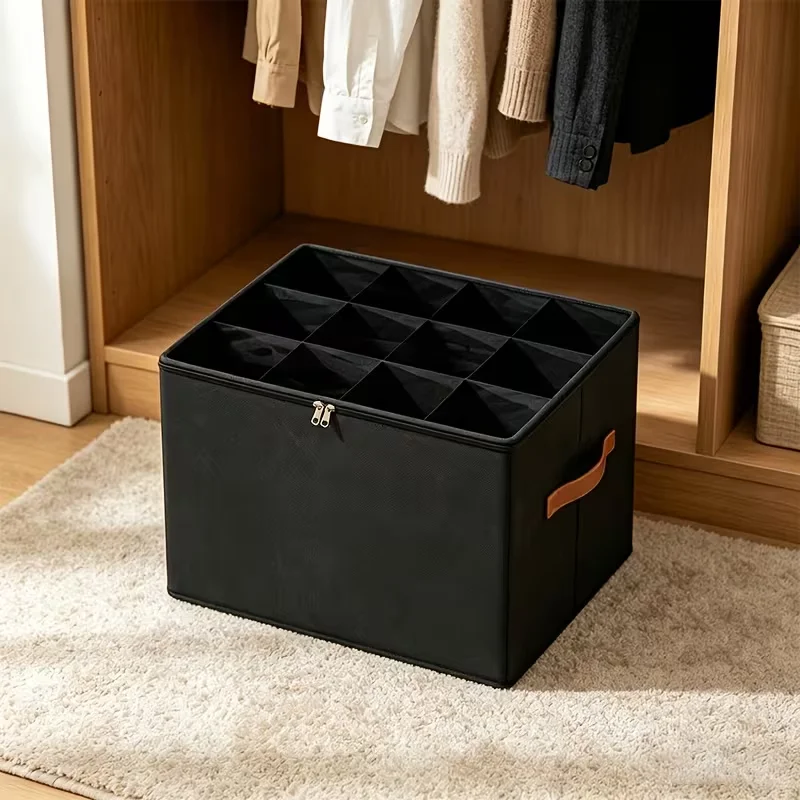 Sports Equipment Box - กล่องเก็บรองเท้าแบบพับได้ 1 ชิ้น ทำจากผ้าอ๊อกซ์ฟอร์ด พร้อมฝาปิด/กล่องเก็บของกันฝุ่น สำหรับรองเท้า
