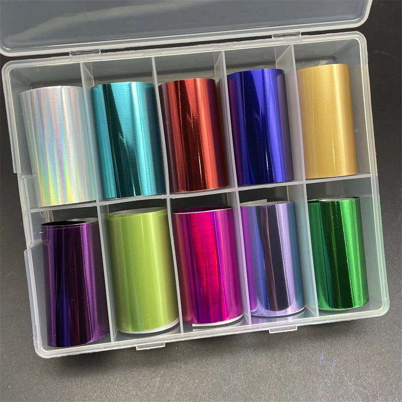 10 Muster neue Metall-Nagelfolien für Transferpapier-Aufkleber, florale Chamäleon-Nägel, Wraps, DIY, Wasser, Marmor, Nagelkunst-Dekorationen – Detail 7