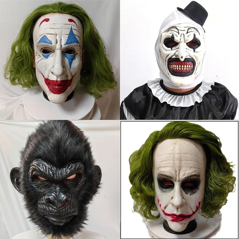 Máscaras de Halloween Joker2 Máscara Halloween Cavaleiro das Trevas Batman Joker Máscara de Látex Capuz Dia de Muert0os COSPLAY trajes de Halloween