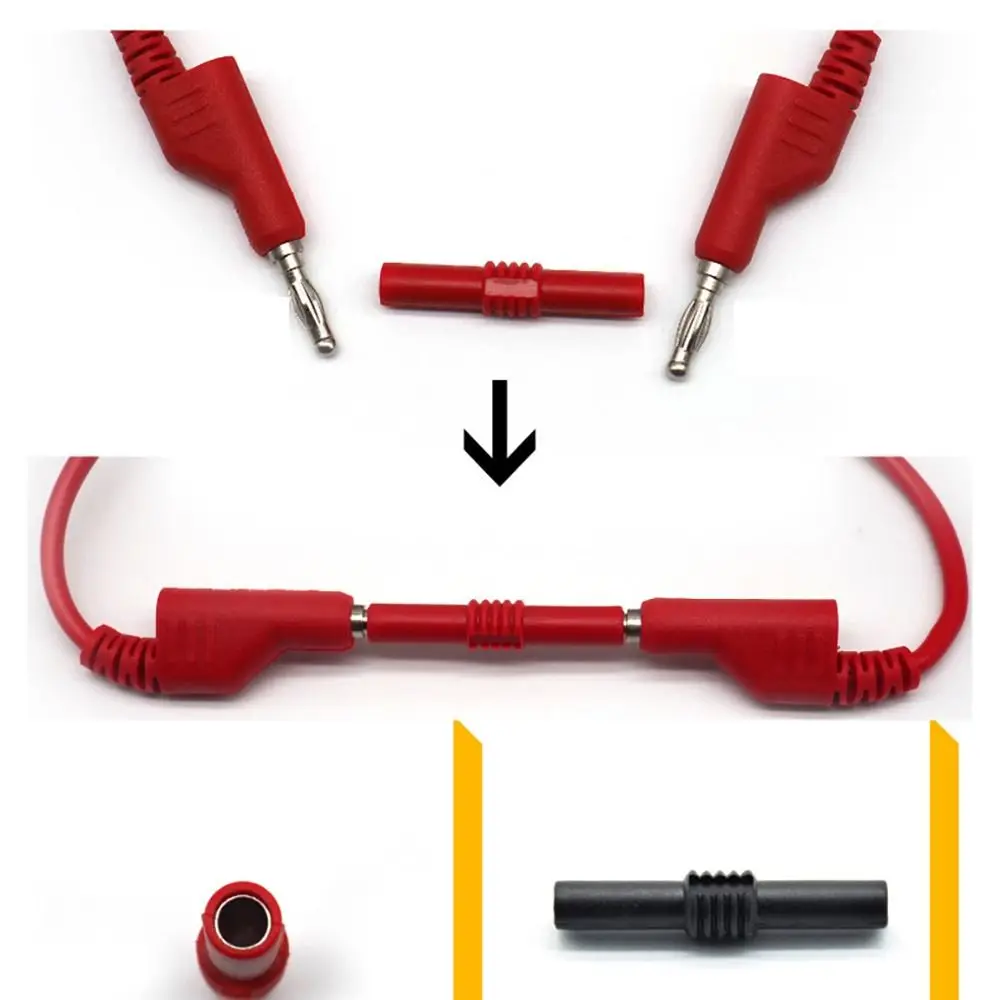 Insulated 4mm to 4mm Banana Plug Female Socket Coupler Connector Female Adapter Extension Insulated Banana Socket