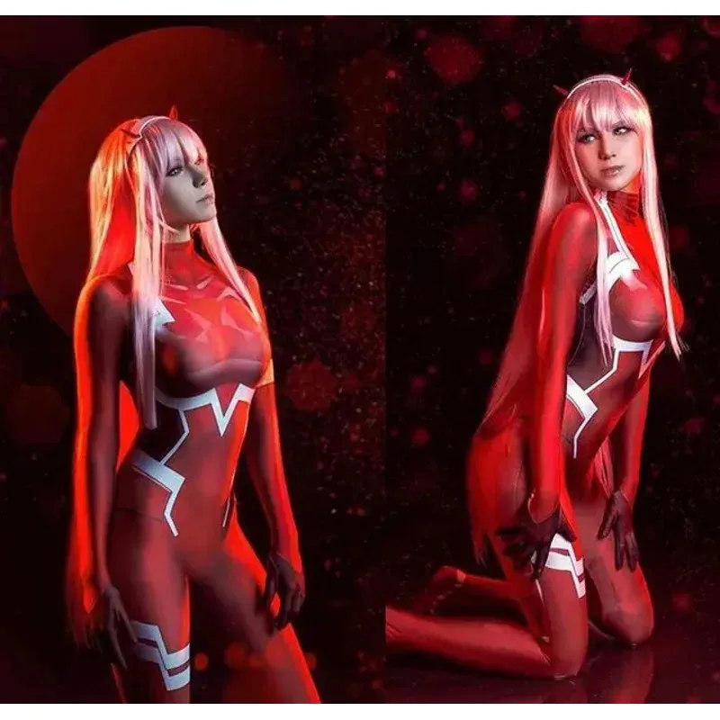 

l2025l New Halloween Adults White Zero Two 02 Suit DARLING in the FRANXX Cosplay Costume Zentai Bodysuit Woman Party Ju fy1;