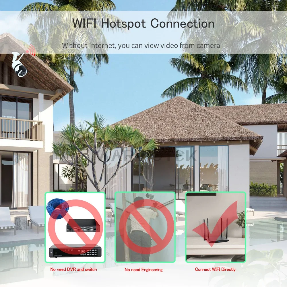 كاميرا واي فاي خارجية 1080P لأمن المنزل IP66 كاميرا مراقبة خارجية تعمل بالواي فاي كاميرا منزلية كاميرات مراقبة للشارع #4