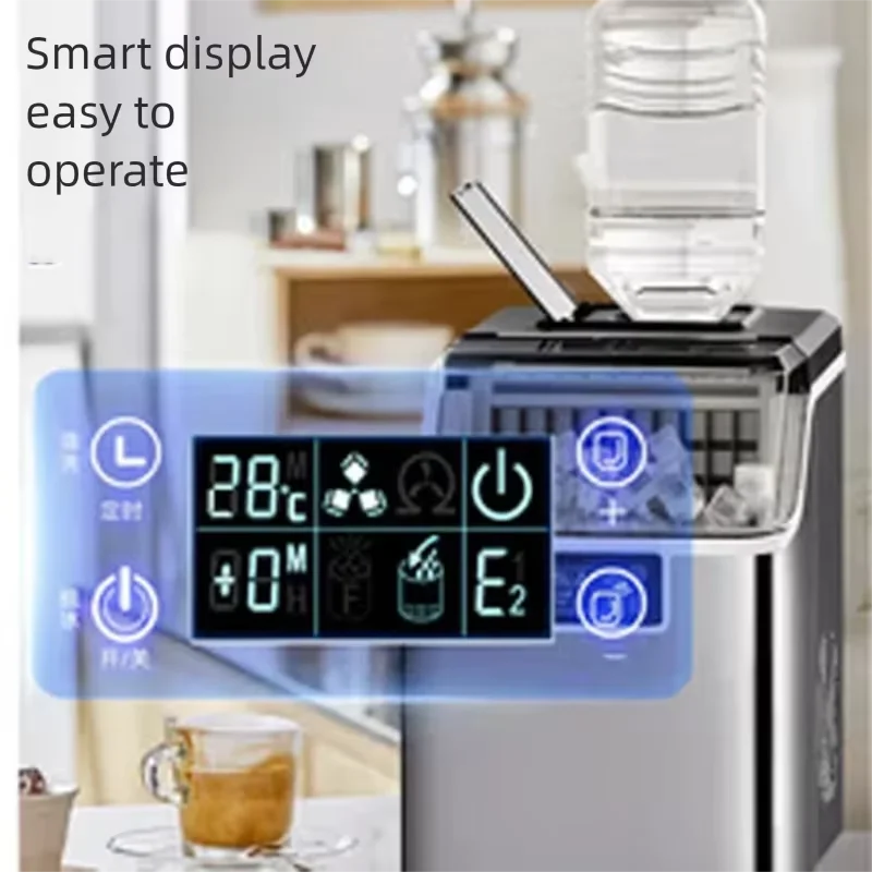 Ice Maker Machine Portable Ice Cube Block Making Automatic Countertop Ice Machines for Commercial Home Food Beverage