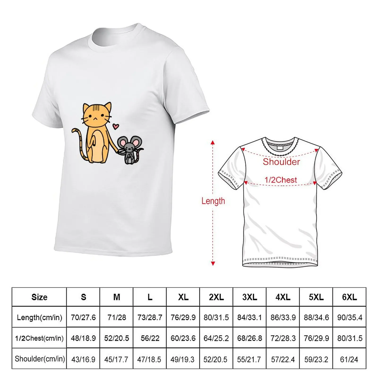 Cat and Mouse Love Black T-Shirt Quick Dry Fishing T-Shirt