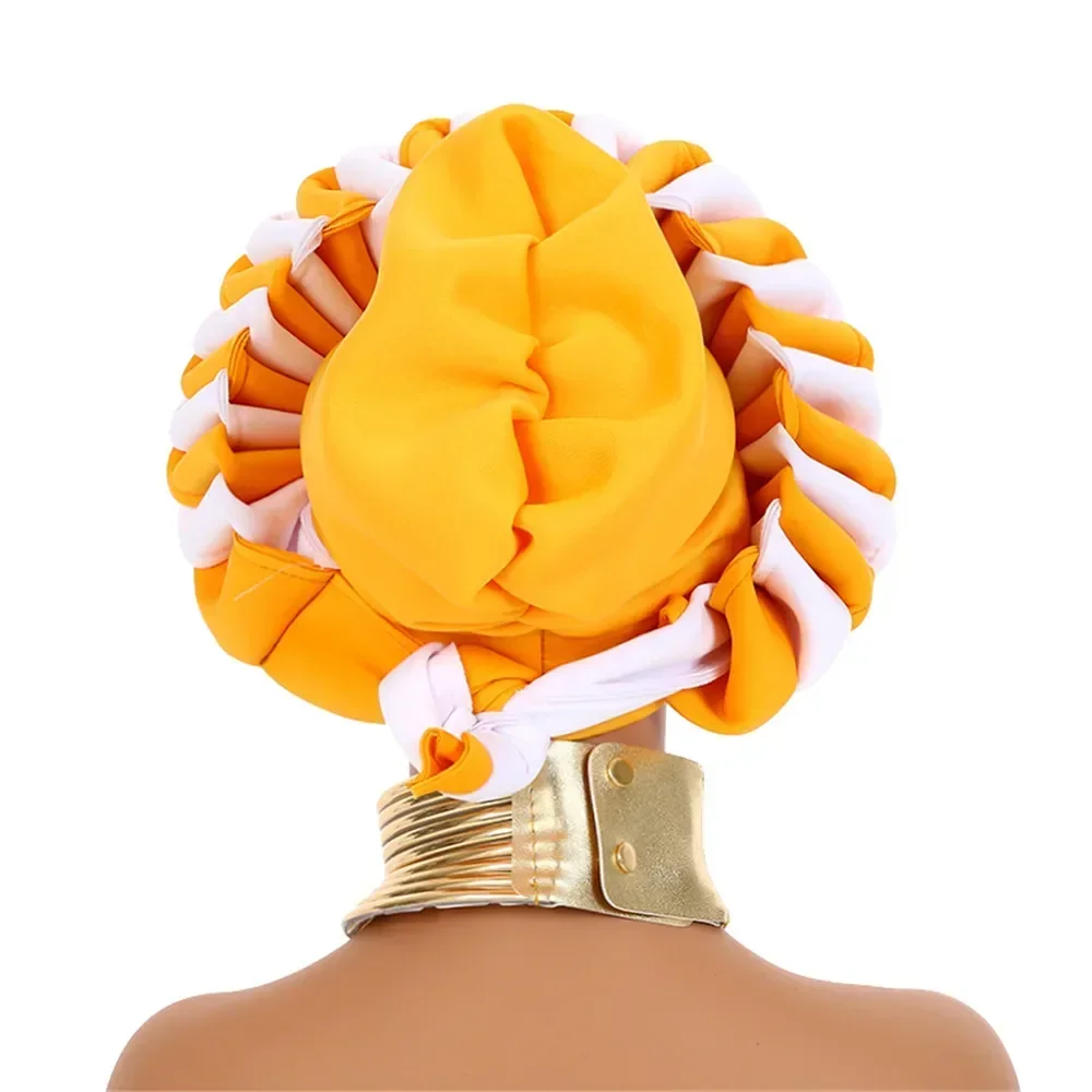 Женская повязка на голову, капот с короной, стиль 2024, новинка, готовая африканская автогеле, повязка на голову, нигерийская свадебная гелевая женская шапка-тюрбан