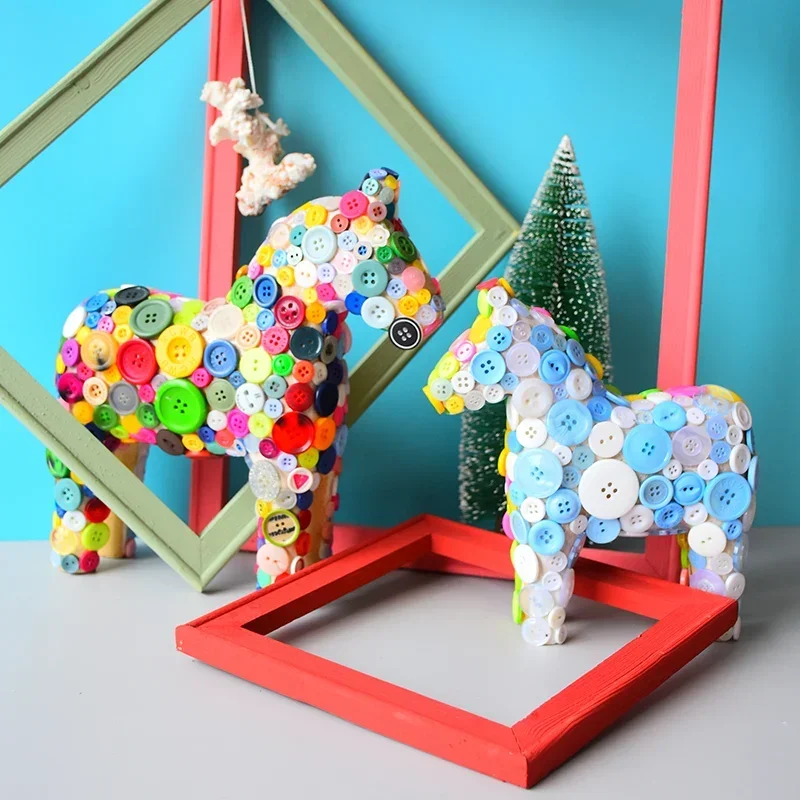 DIY Buttons Handmade Horses Custom color Cute Originality Material Pack diorama Children's Handmade DIY Toys