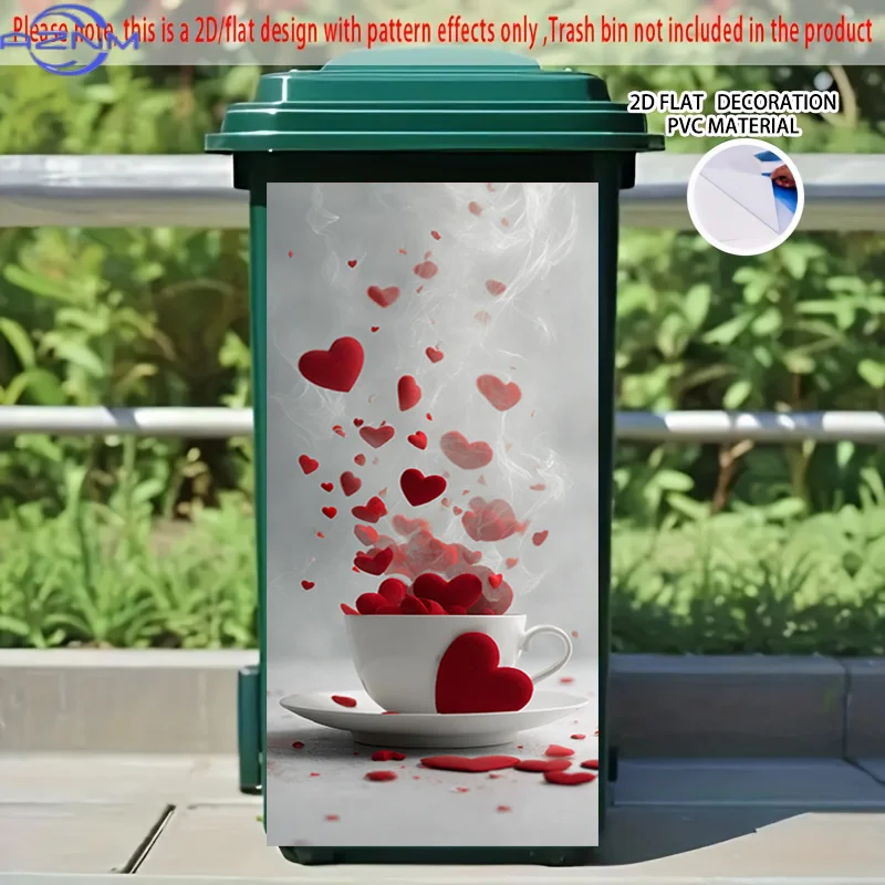 [2D Flat Printing] 1pc 2D Pattern Printed Kitchen Trash Can Sticker X Cm 