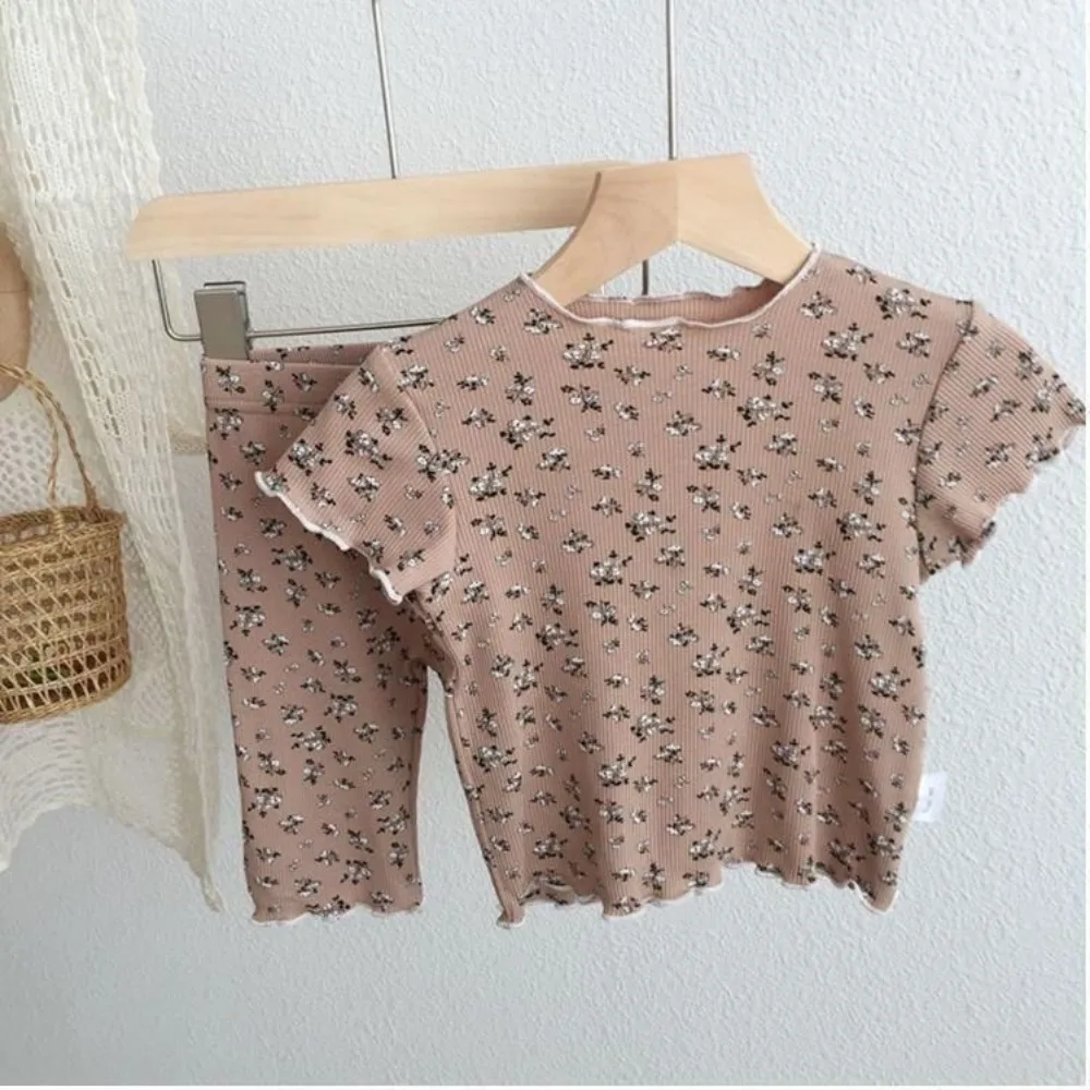 Bear Leader Kids' Floral Print T-Shirt and Pants Set 3